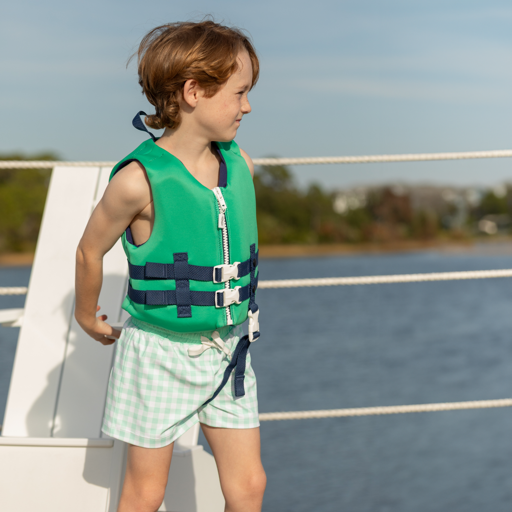 Tatum Trunks in Harbour Breeze Gingham