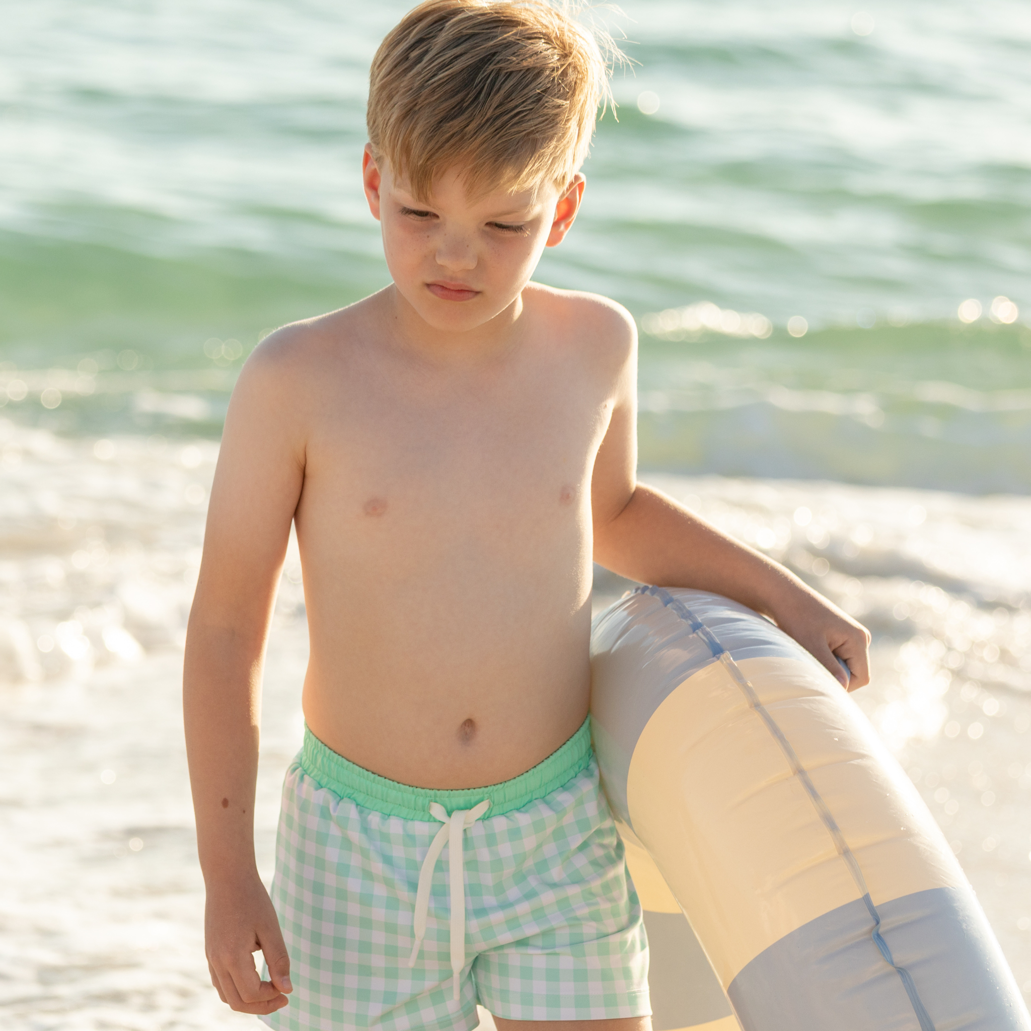 Tatum Trunks in Harbour Breeze Gingham