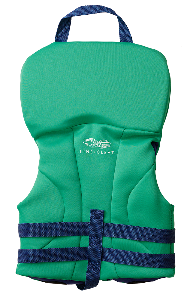 Line + Cleat United States Coast Guard Approved Stylish Children's Life Jacket Life Vest PFD Infant 0-30 lbs Green toddler kids