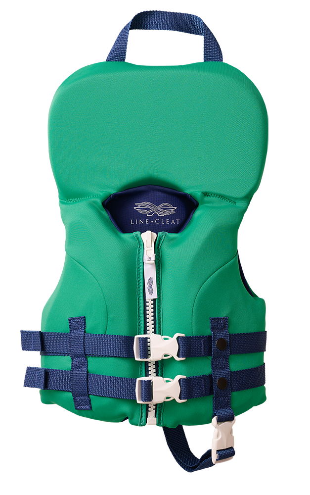 Green USCG Infant Life Jacket Line + Cleat