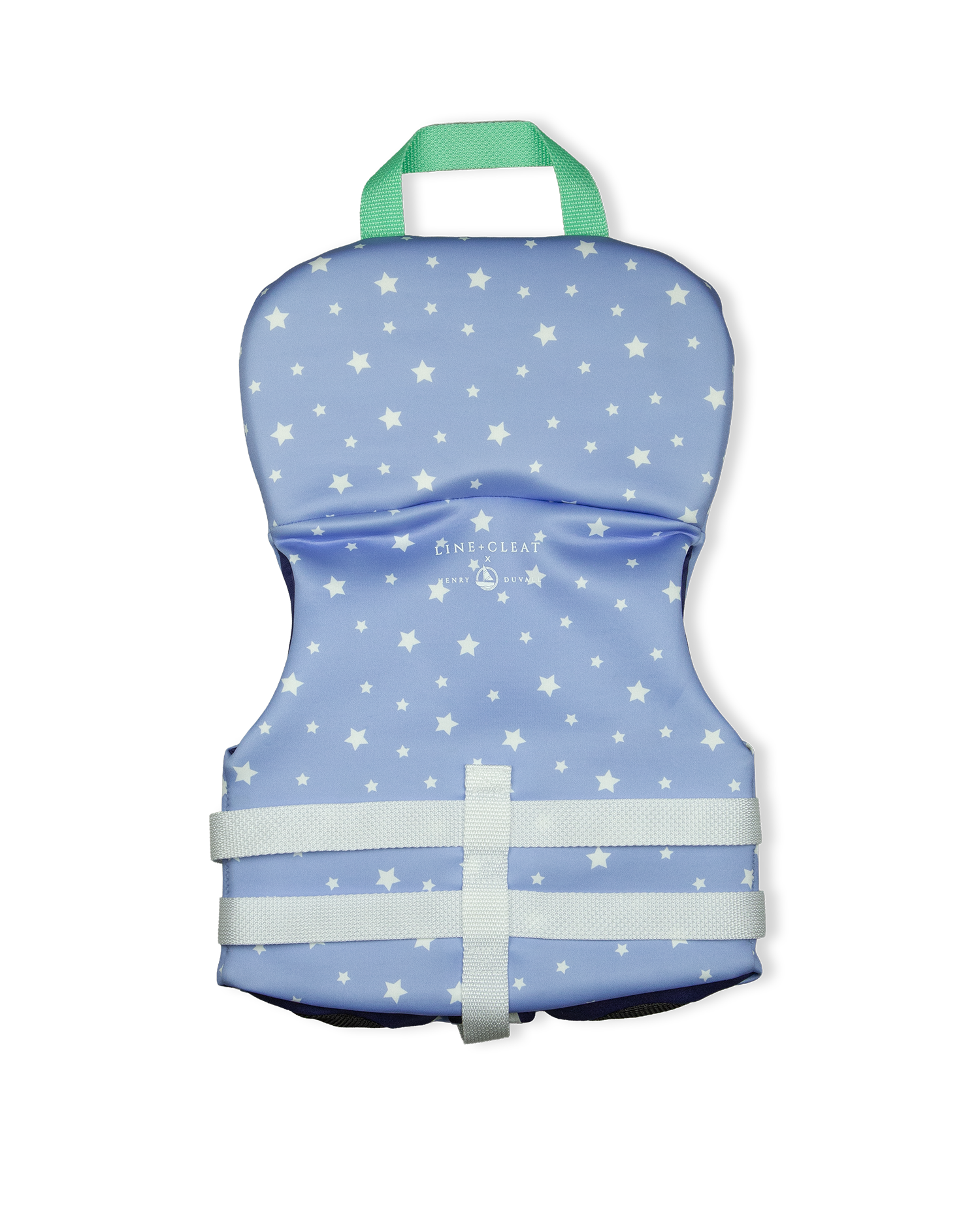 Children's life jacket with star pattern on a white background