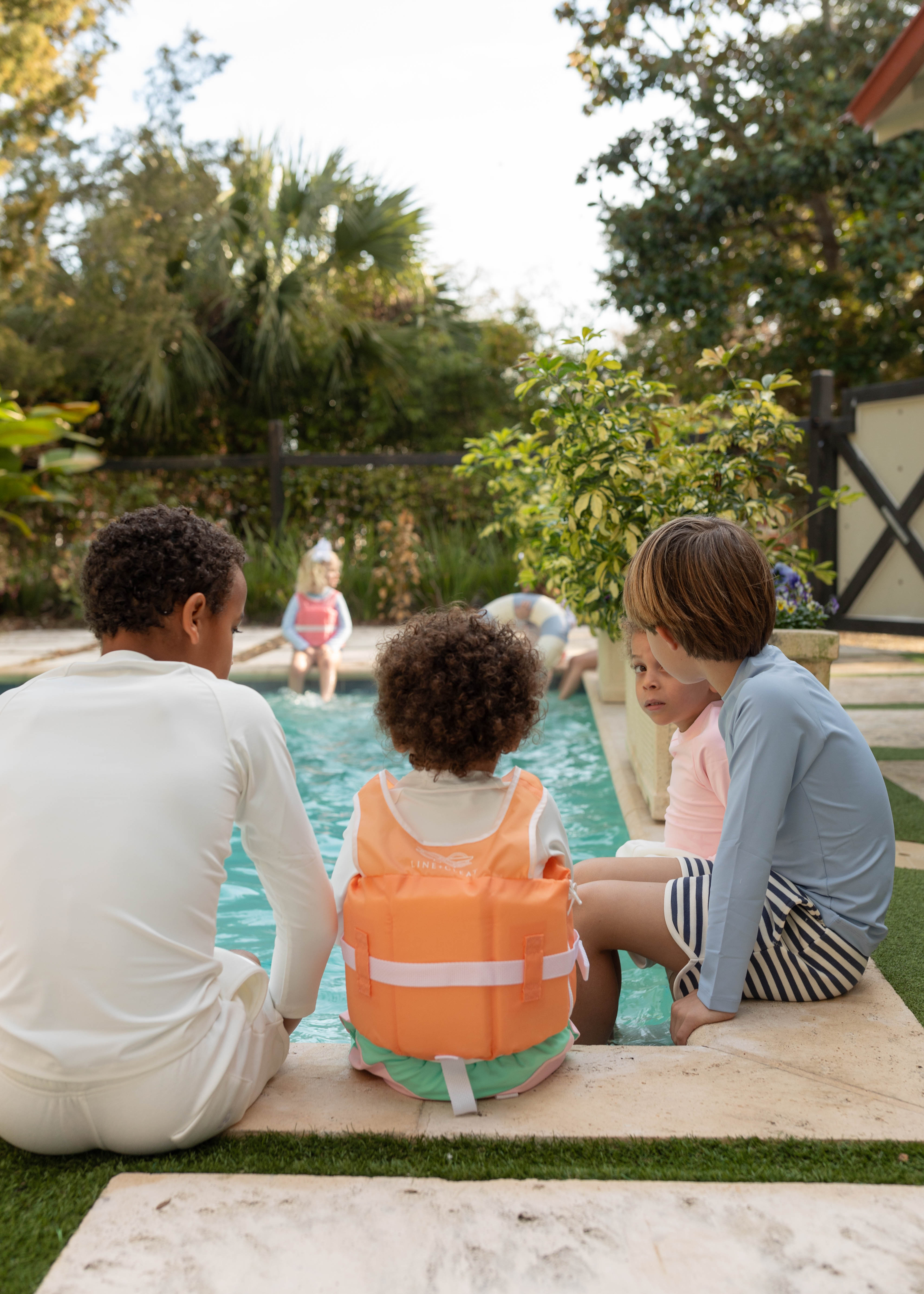 Line + Cleat United States Coast Guard Approved Preppy Children's Life Jacket Life Vest PFD Infant 30-50lb lbs Pink kids toddler classic style