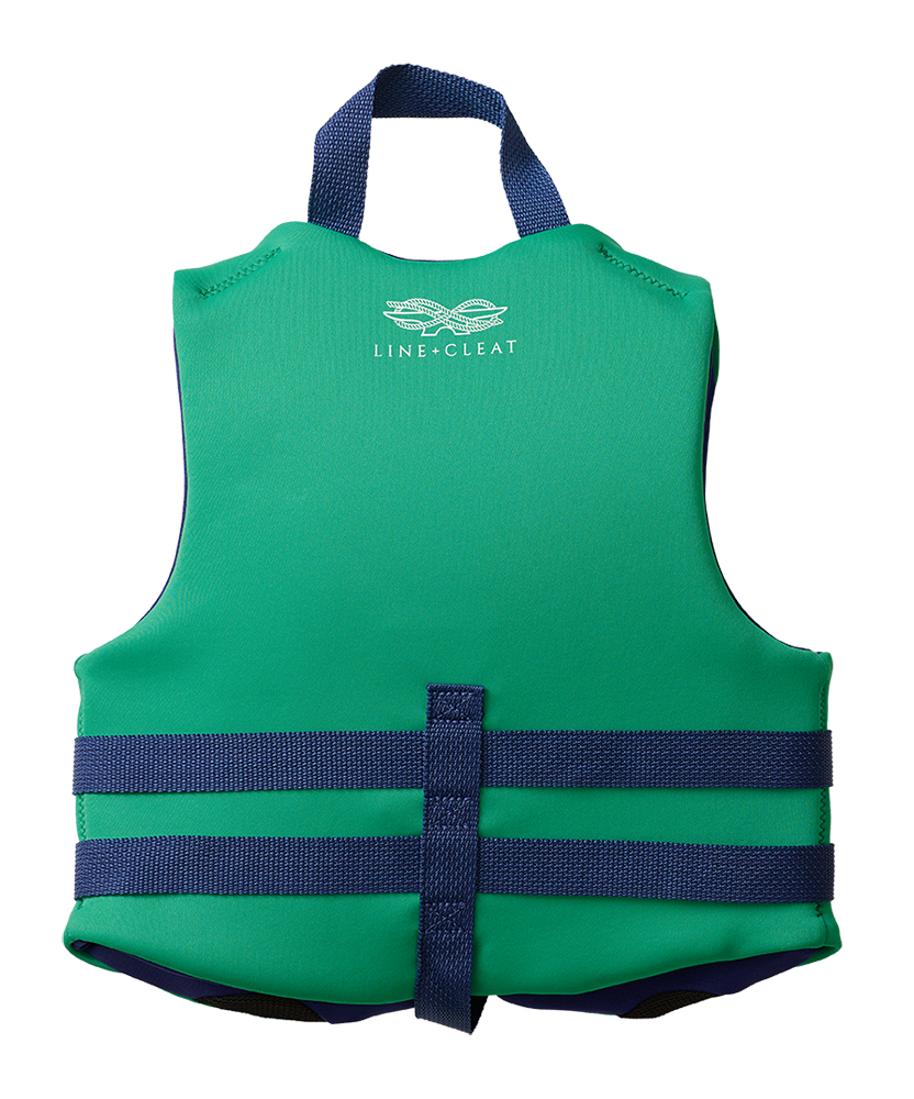 Line + Cleat United States Coast Guard Approved Stylish Children's Life Jacket PFD life vest Child 30-50 lbs Green toddlers kids
