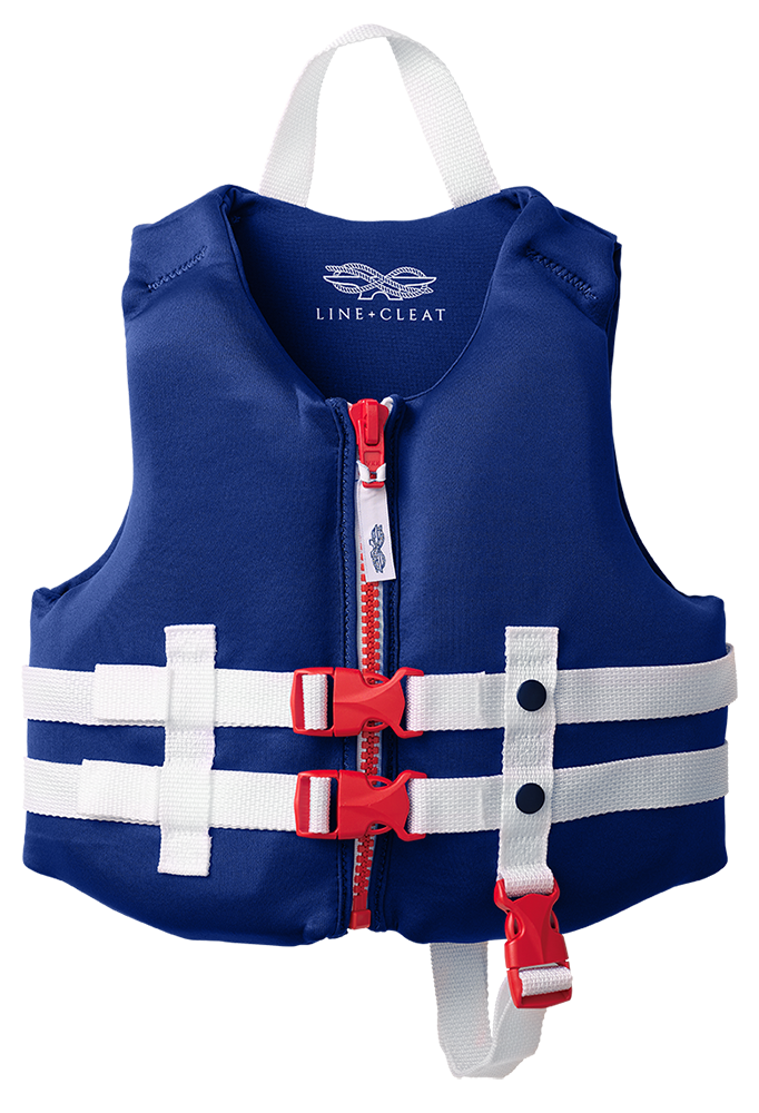 Line + Cleat United States Coast Guard Aproved Preppy Children's Life Jacket Life Vest PFD Infant 30-50 lbs Navy kids toddler classic