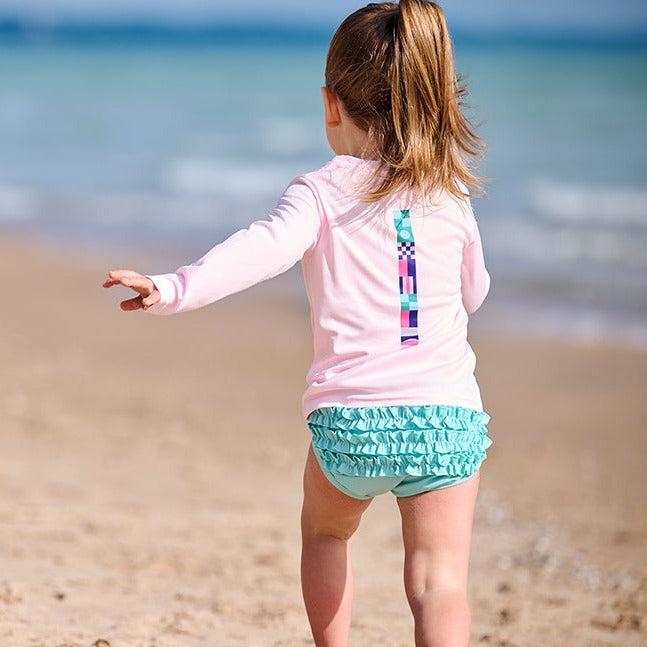 Line + Cleat UPF 50+ Sun Shirt Flag Stripe Pink  kids clothing toddler children style nautical