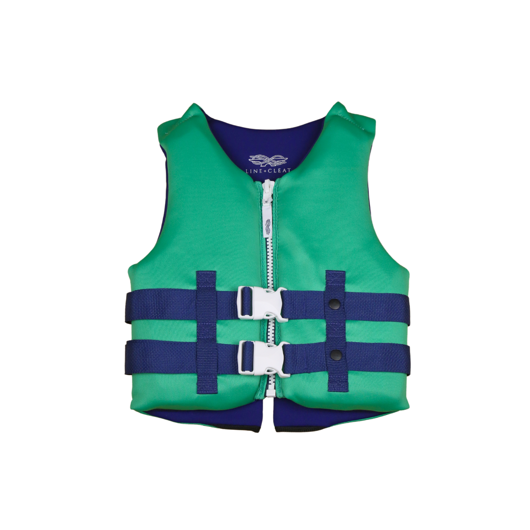 Green USCG Youth Life Jacket – Line Cleat - Main Image