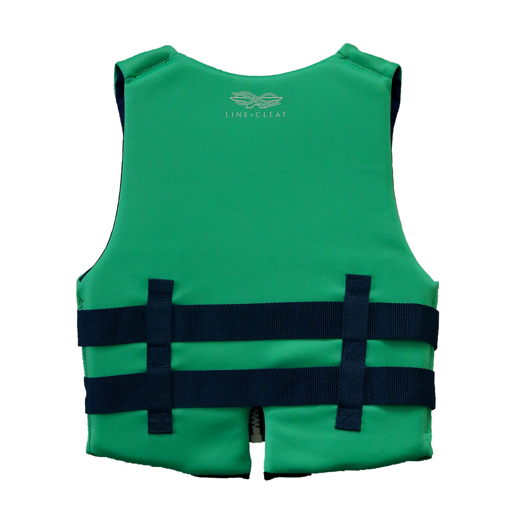 Line + Cleat United States Coast Guard Approved Stylish Children's Life Jacket PFD life vest Child 50-90 lbs Green youth kids