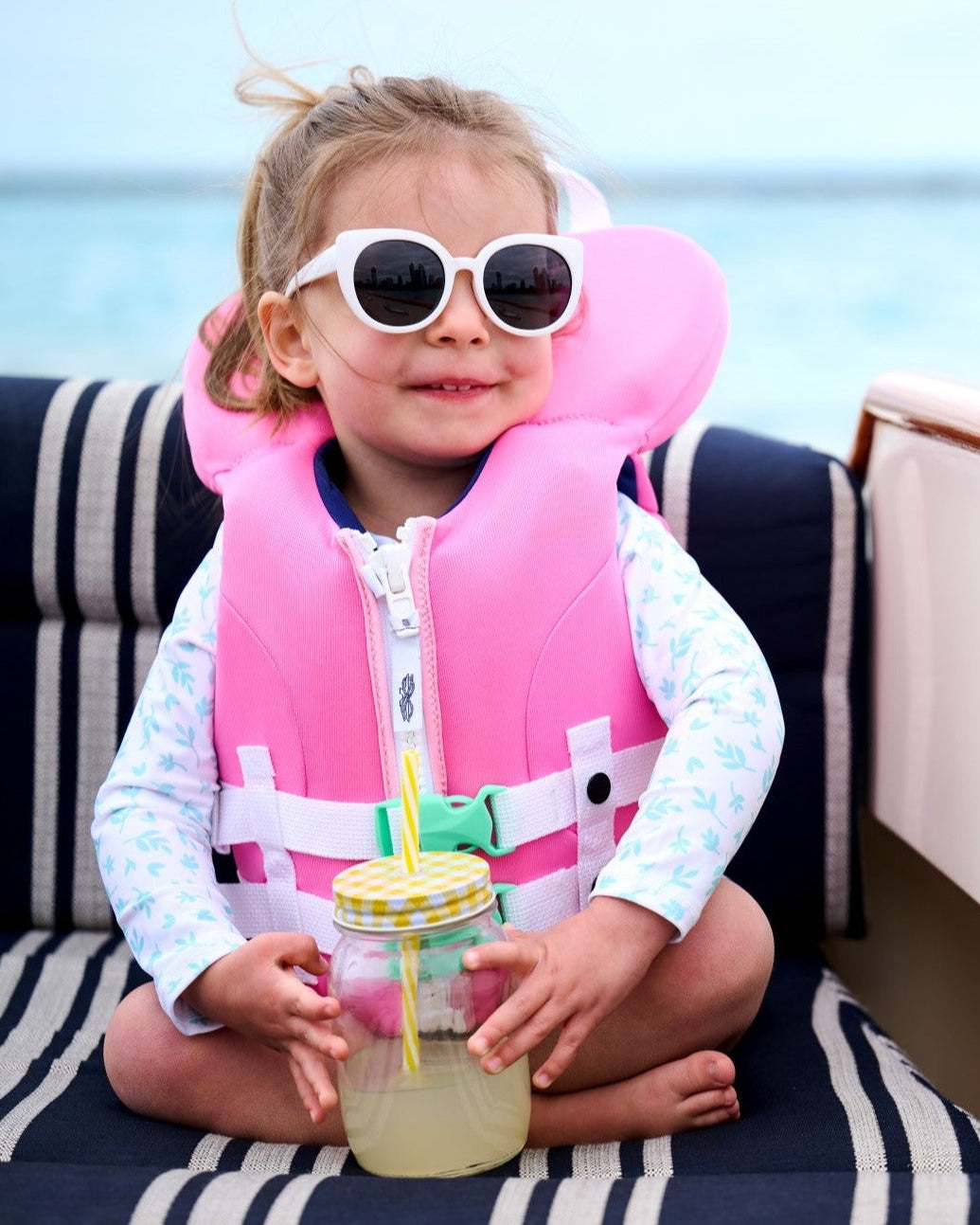 Line + Cleat United States Coast Guard Aproved Preppy Children's Life Jacket Life Vest PFD Infant 0-30 lbs Pink kids toddler classic