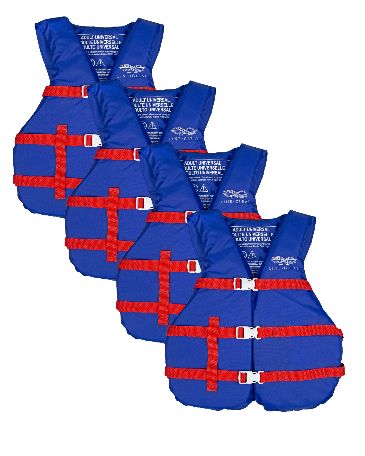 Essential Family Boat Pack – Universal Adult Life Jackets (Set of 4)