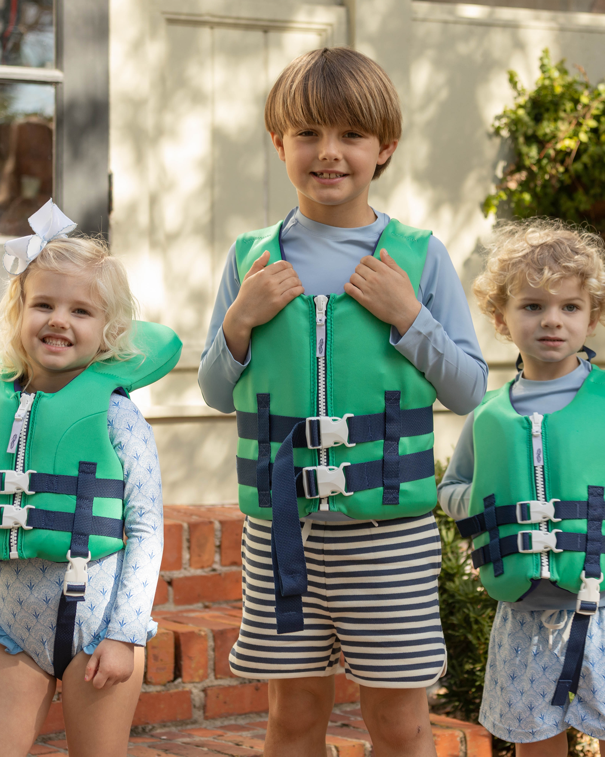 Line + Cleat United States Coast Guard Approved Stylish Children's Life Jacket PFD life vest Child 50-90 lbs Green youth kids
