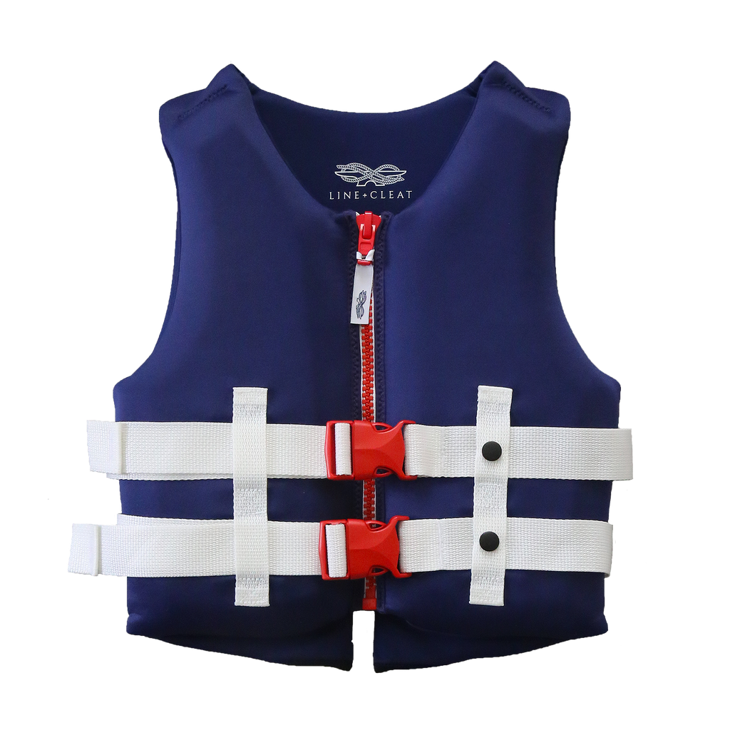 Line + Cleat United States Coast Guard Approved Stylish Children's Life Jacket PFD life vest Child 50-90 lbs Navy youth kids